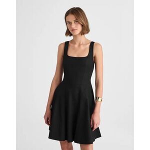 Madewell Seamed Open Squareneck Mini Dress Jet Black Size 14 MWT NW040